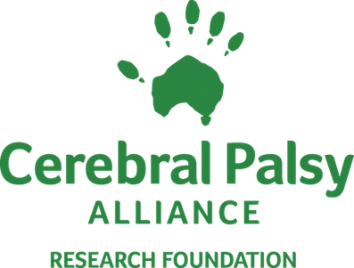 CPARF logo featuring a green hand and text 'Cerebral Palsy Alliance Research Foundation'