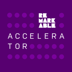Purple tile with decorative dots and white text 'Accelerator' in the centre.