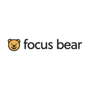 Focus Bear logo which features a cartoon bear face alongside lowercase text ‘focus bear’.