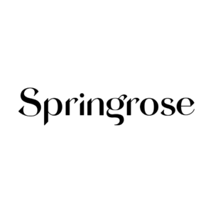Springrose designs logo which features title case stylised text ‘springrose’.