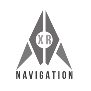 XR Navigation logo which features a grey coloured graphic of a rocket with the capital letters x and r. Below the graphic in uppercase is the text ‘navigation’.