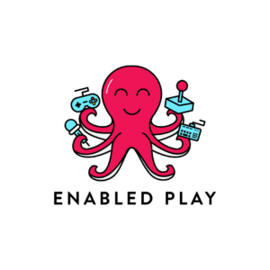 Enabled Play logo which features a red octopus holding digital devices above the text ‘enabled play’.