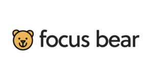 Focus Bear logo which features a cartoon bear face alongside lowercase text ‘focus bear’.