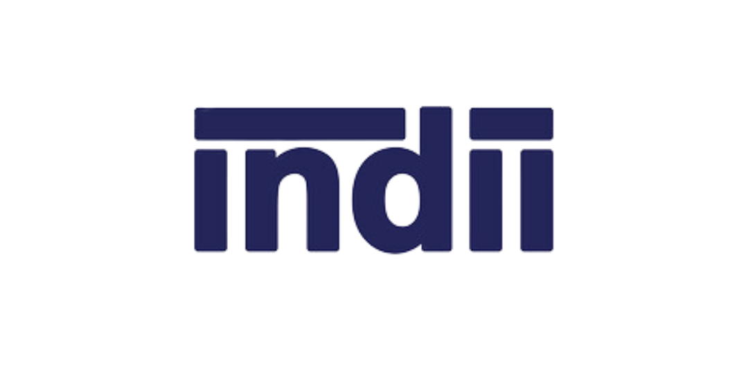 Indii logo featuring lowercase stylised text ‘indii’ with a horizontal line above the text.