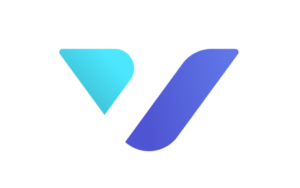Virtetic logo which features a graphic of the letter ‘v’ in two colours of blue.