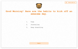 Focus Bear habit kicking checklist.