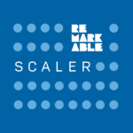 Scaler logo that features dark blue background and white text 'Scaler' with the Remarkable logo.