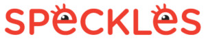 Speckles logo, which is the company name written in bold, red font with the letter 'e' designed to look like an eye.