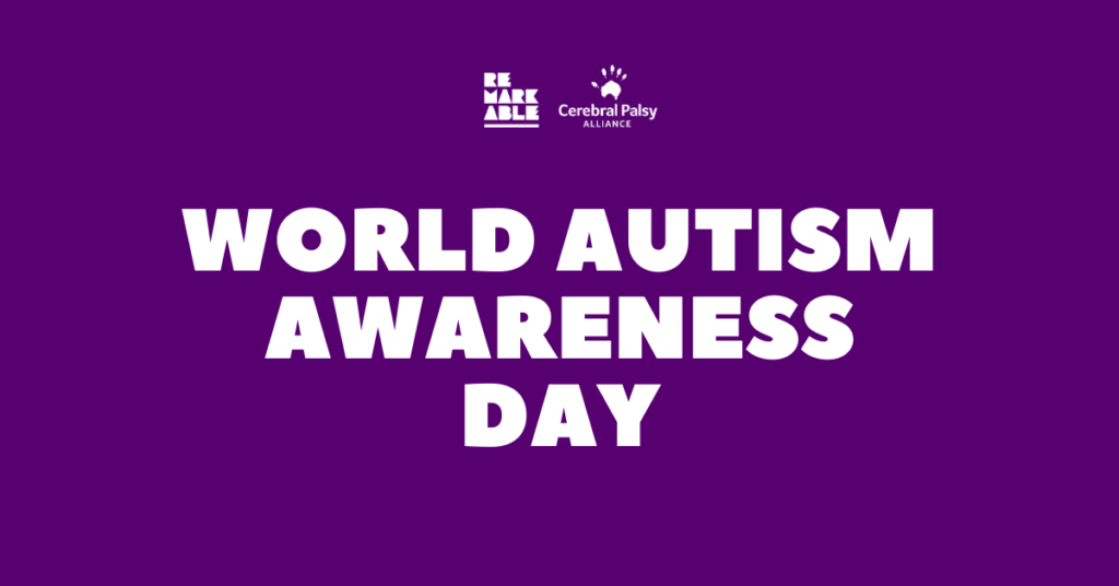 Purple Background with bold white title 'World Autism Awareness Day'