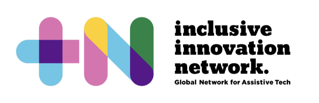 Text that reads +N followed by inclusive innovation network. Small text under which reads global network for assistive tech